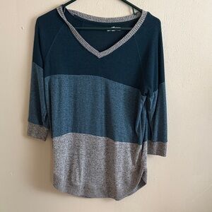 Maurices Teal and Gray Knit Sweater